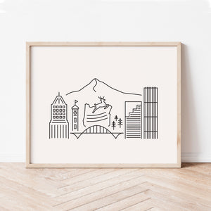 portland oregon skyline poster