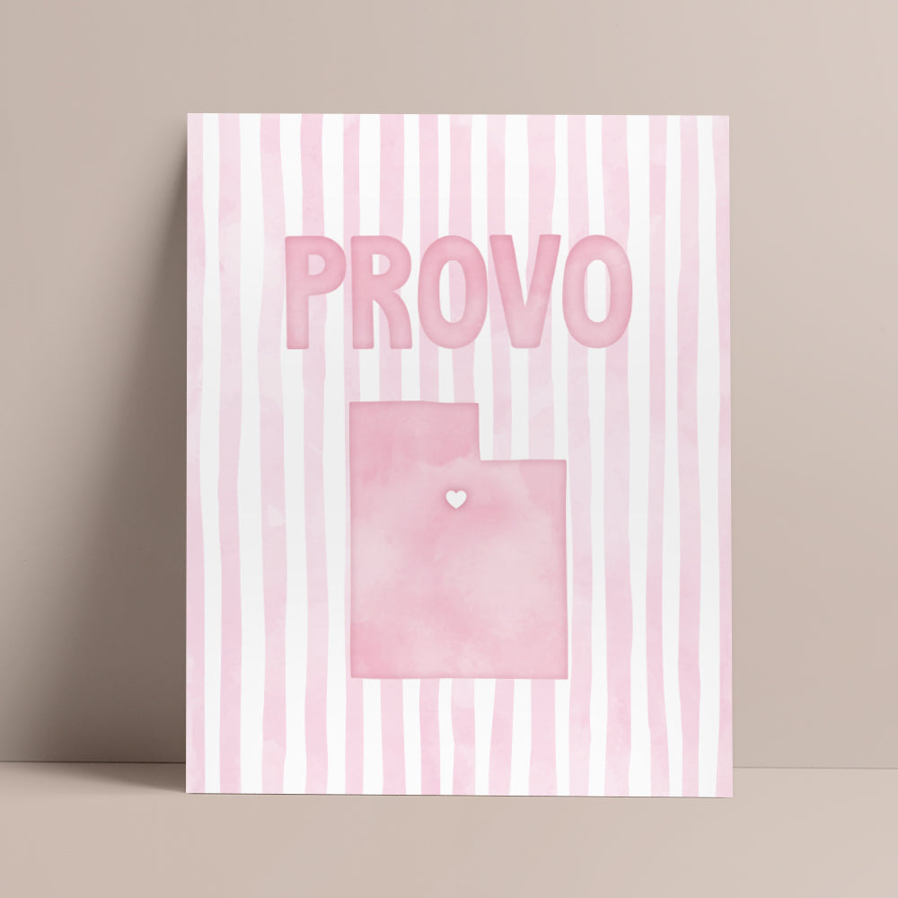 Provo Utah Poster · Provo Utah Pink Pastel Wall Art