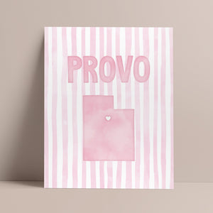 Provo Utah Poster · Provo Utah Pink Pastel Wall Art