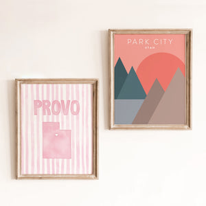 Provo Utah Poster · Provo Utah Pink Pastel Wall Art