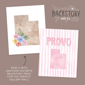 Provo Utah Poster · Provo Utah Pink Pastel Wall Art
