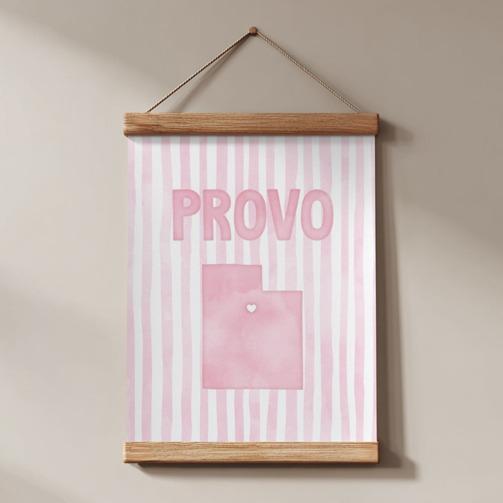 Provo Utah Poster · Provo Utah Pink Pastel Wall Art