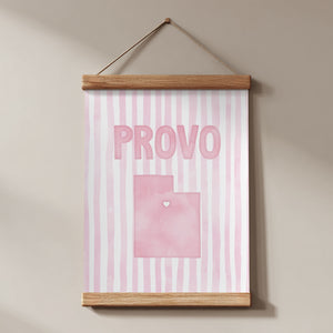 Provo Utah Poster · Provo Utah Pink Pastel Wall Art