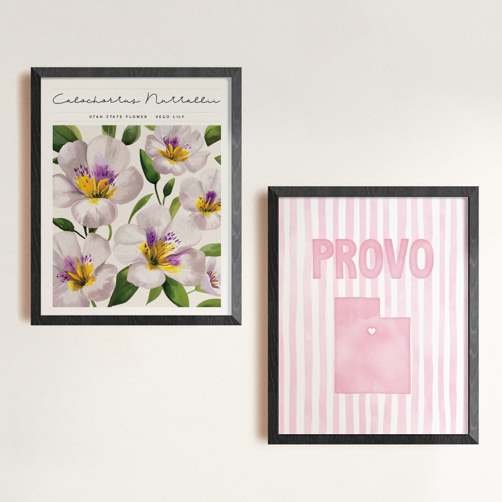 Provo Utah Poster · Provo Utah Pink Pastel Wall Art