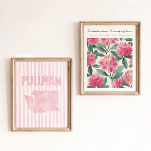 Pullman Washington Poster · Pullman Washington Pink Pastel Wall Art