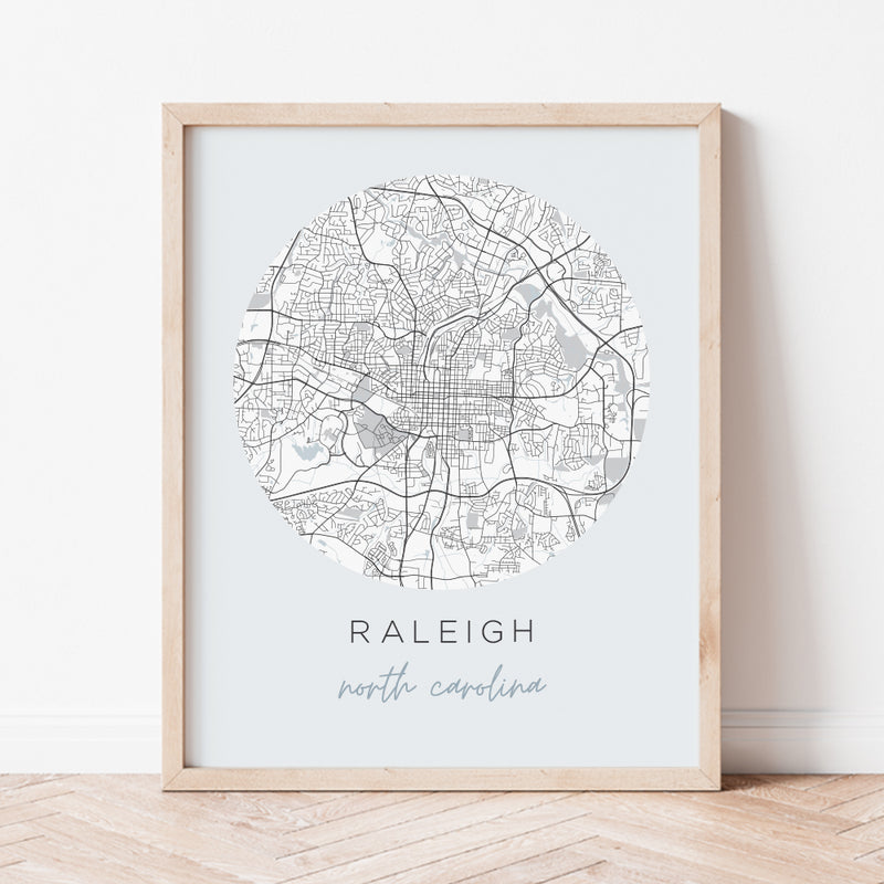 raleigh map poster