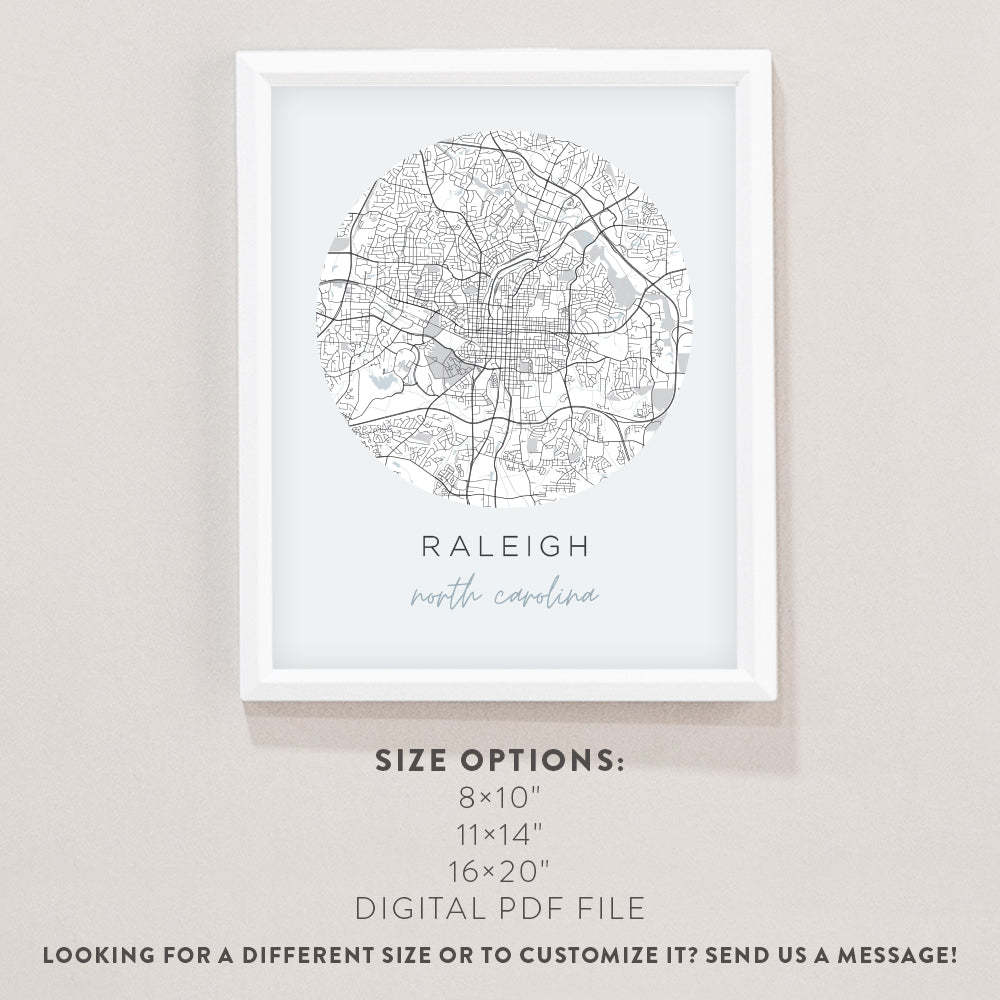raleigh map poster