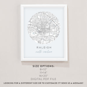 raleigh map poster