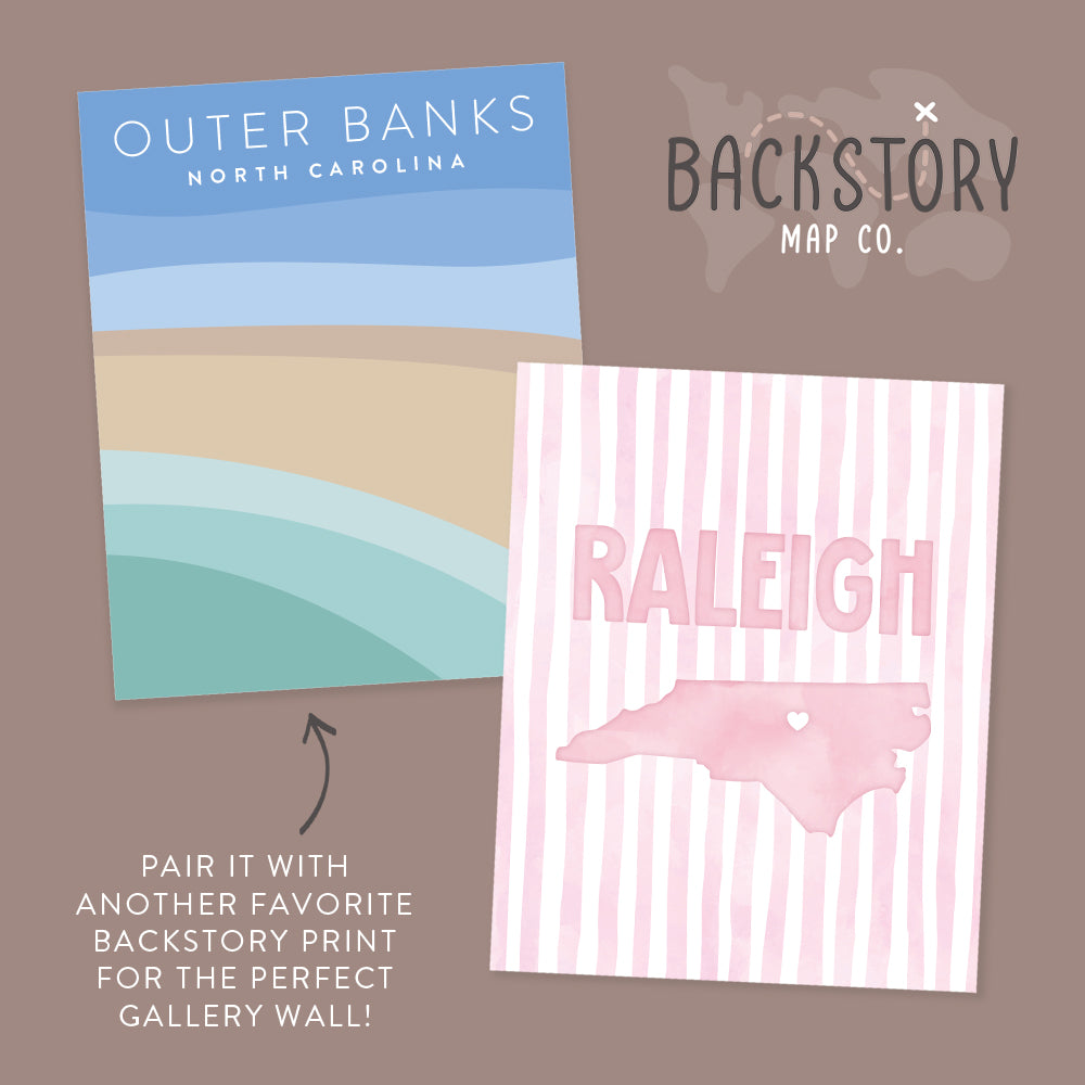 Raleigh North Carolina Poster · Raleigh North Carolina Pink Pastel Wall Art