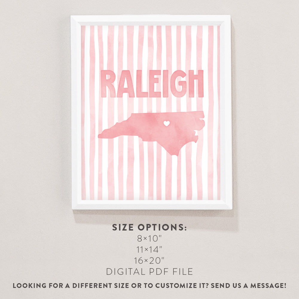 Raleigh North Carolina Poster · Raleigh North Carolina Wall Art