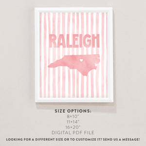 Raleigh North Carolina Poster · Raleigh North Carolina Wall Art