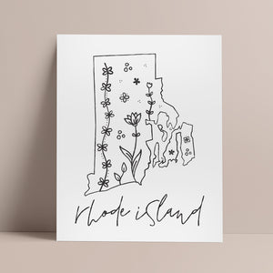 rhode island map poster