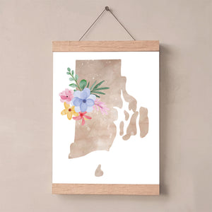 rhode island map print