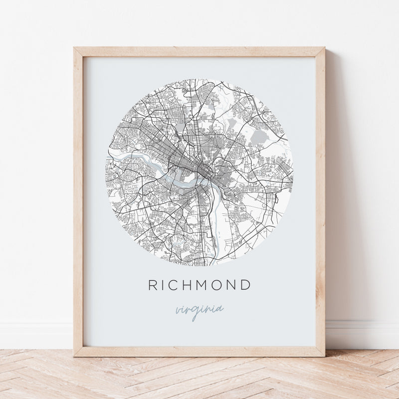 richmond virginia map poster