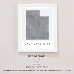 salt lake city map poster