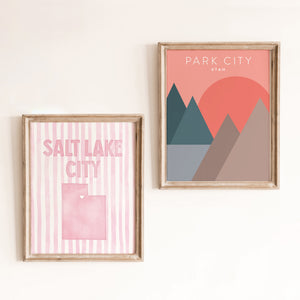 Salt Lake City Utah Poster · Salt Lake City Utah Pink Pastel Wall Art