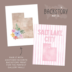 Salt Lake City Utah Poster · Salt Lake City Utah Pink Pastel Wall Art