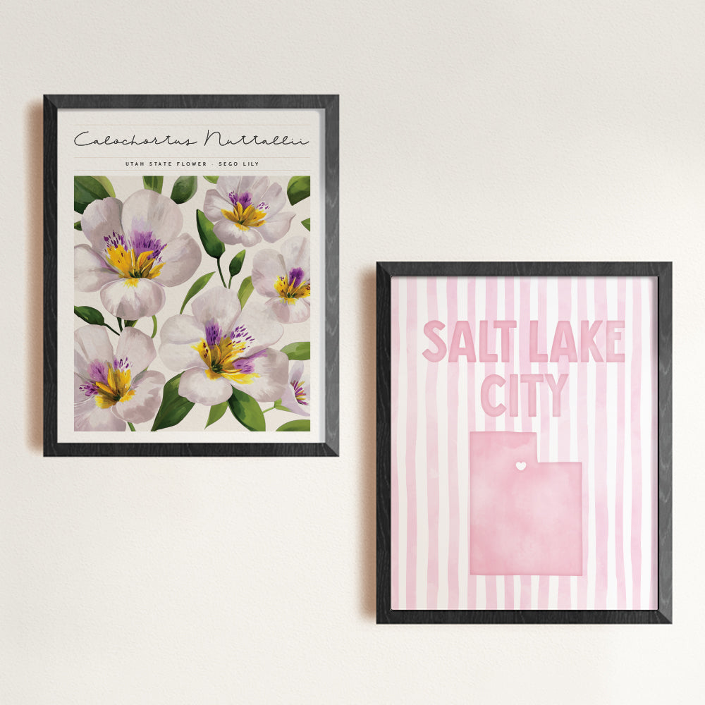Salt Lake City Utah Poster · Salt Lake City Utah Pink Pastel Wall Art