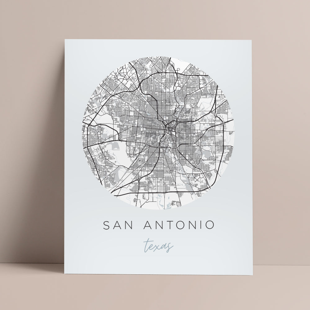 san antonio map poster