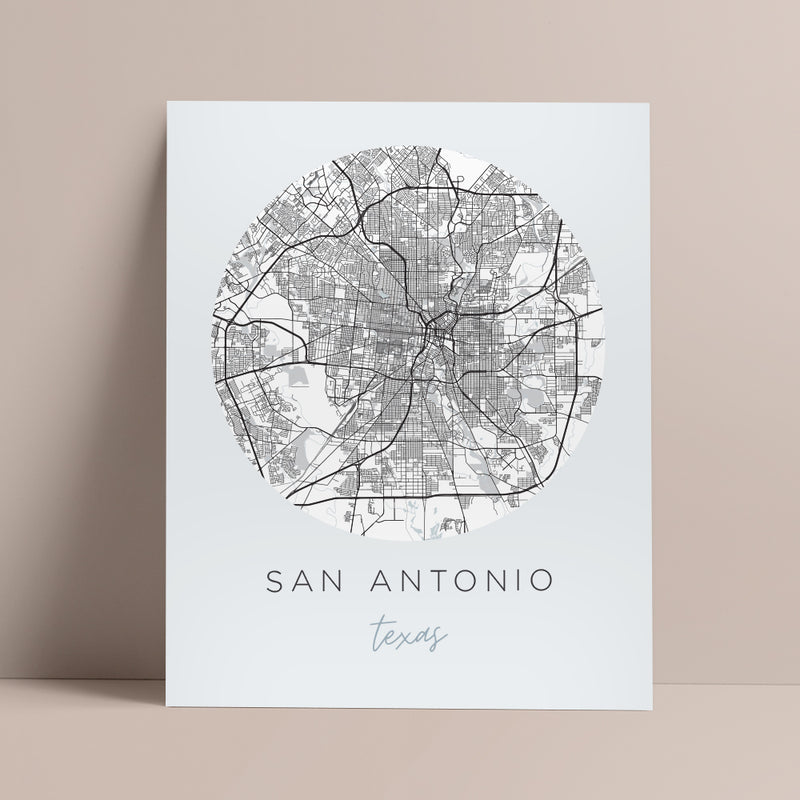san antonio map poster