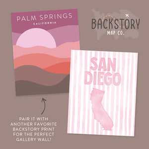 San Diego California Poster · San Diego Pink Pastel Wall Art