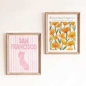 San Francisco California Poster · San Francisco Pink Pastel Wall Art
