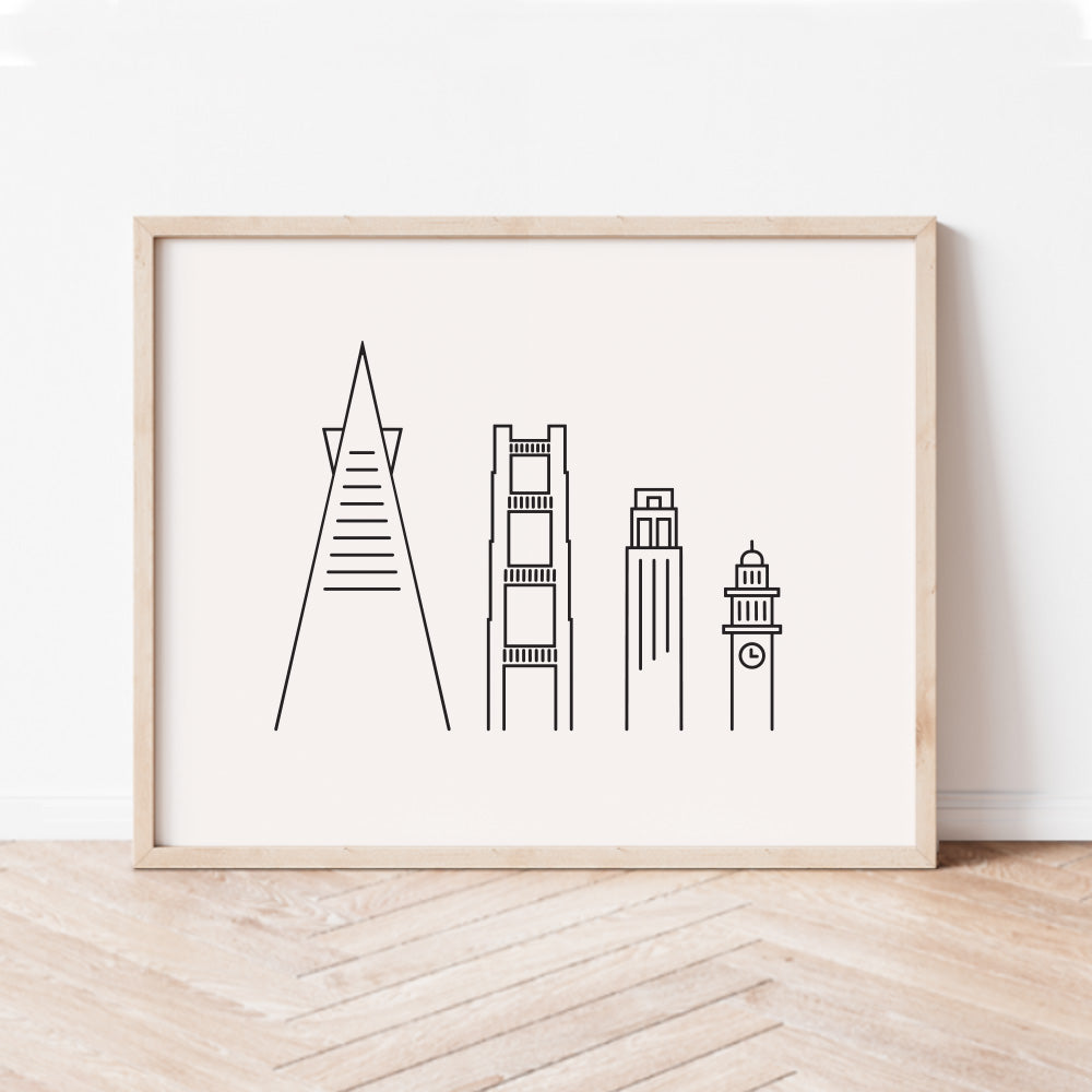 san francisco skyline wall art