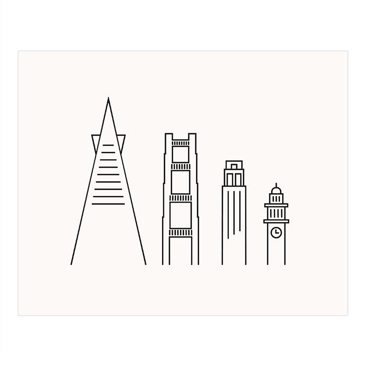 City Skyline Line Art | Backstory Map Co.