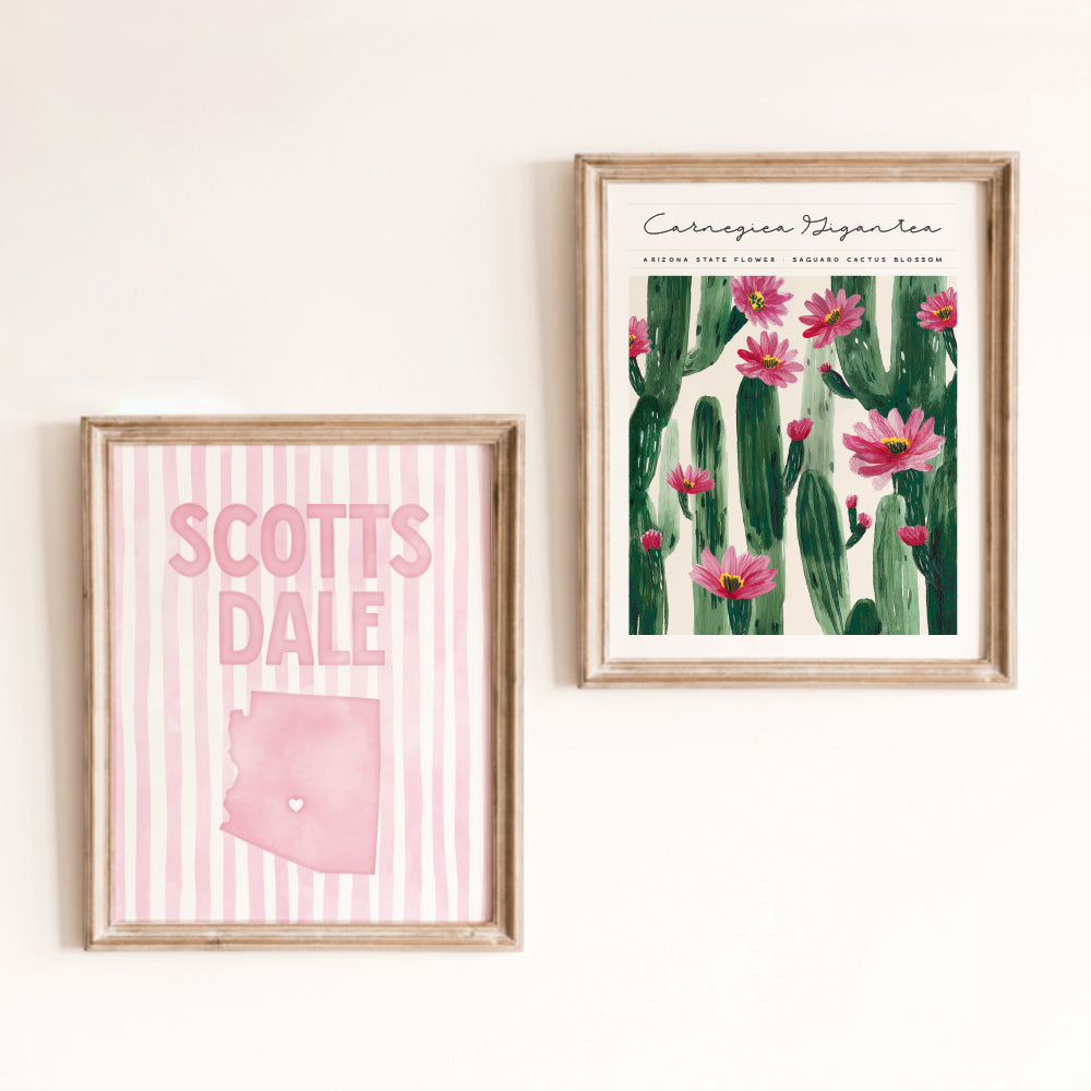 Scottsdale Arizona Poster · Scottsdale Pink Pastel Wall Art