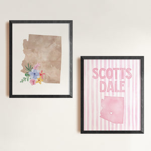 Scottsdale Arizona Poster · Scottsdale Pink Pastel Wall Art
