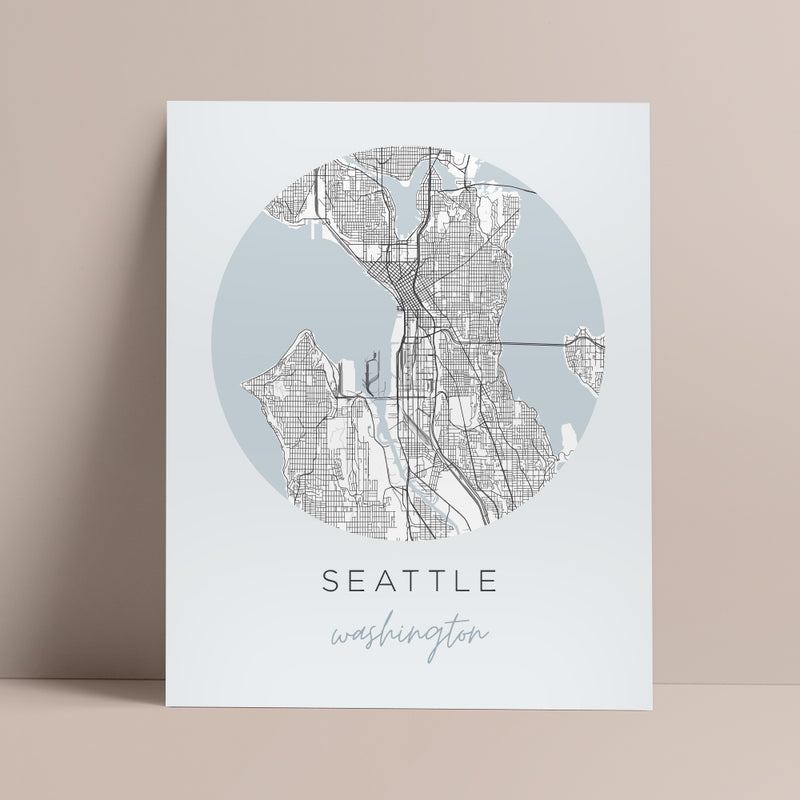 seattle map poster