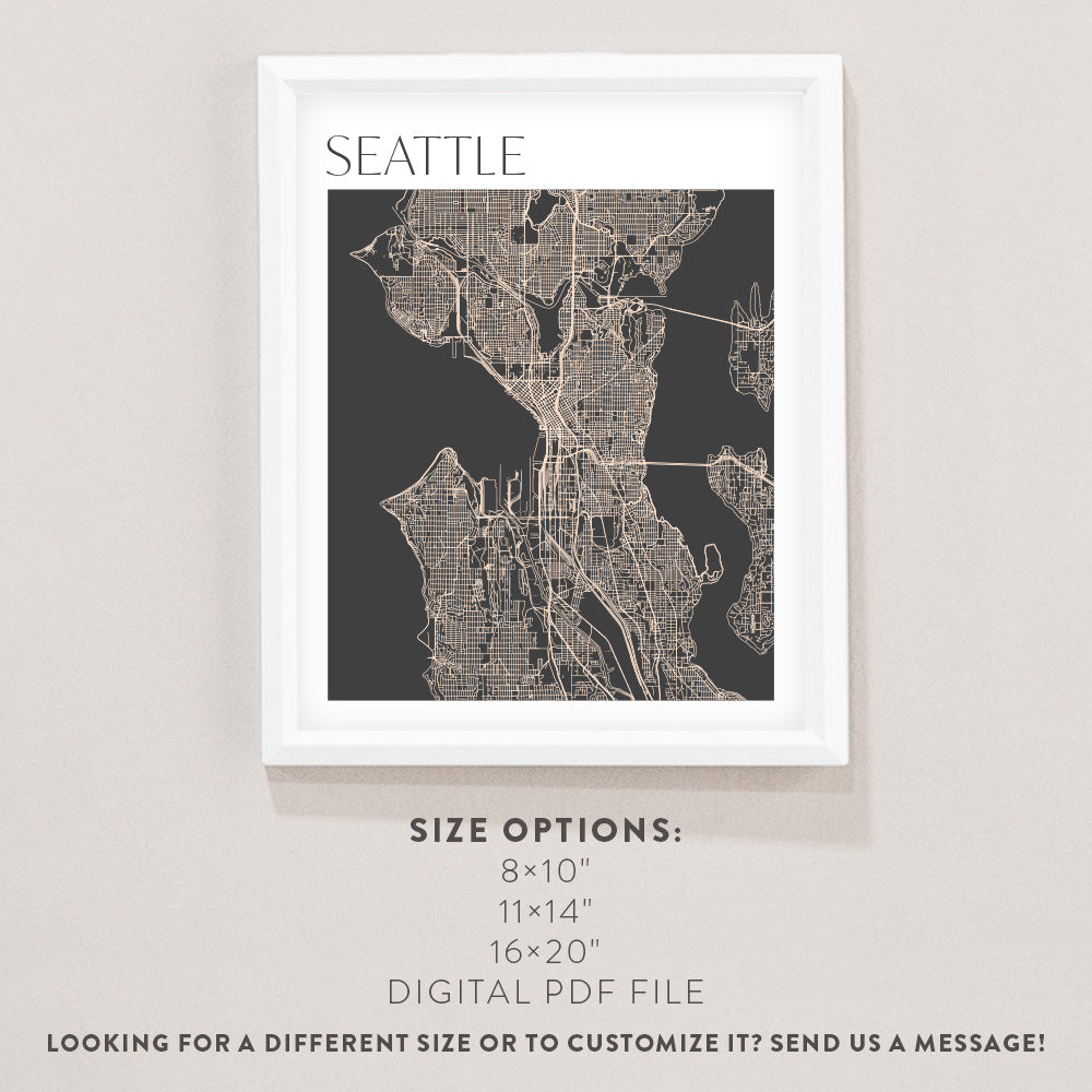 seattle map poster