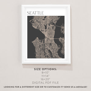 seattle map poster