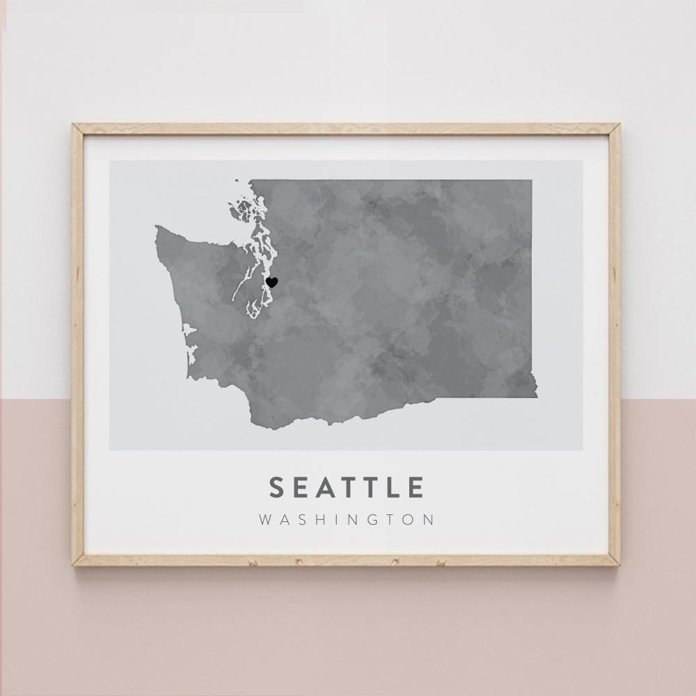 seattle washington map poster