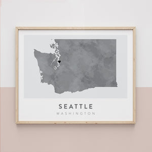 seattle washington map poster