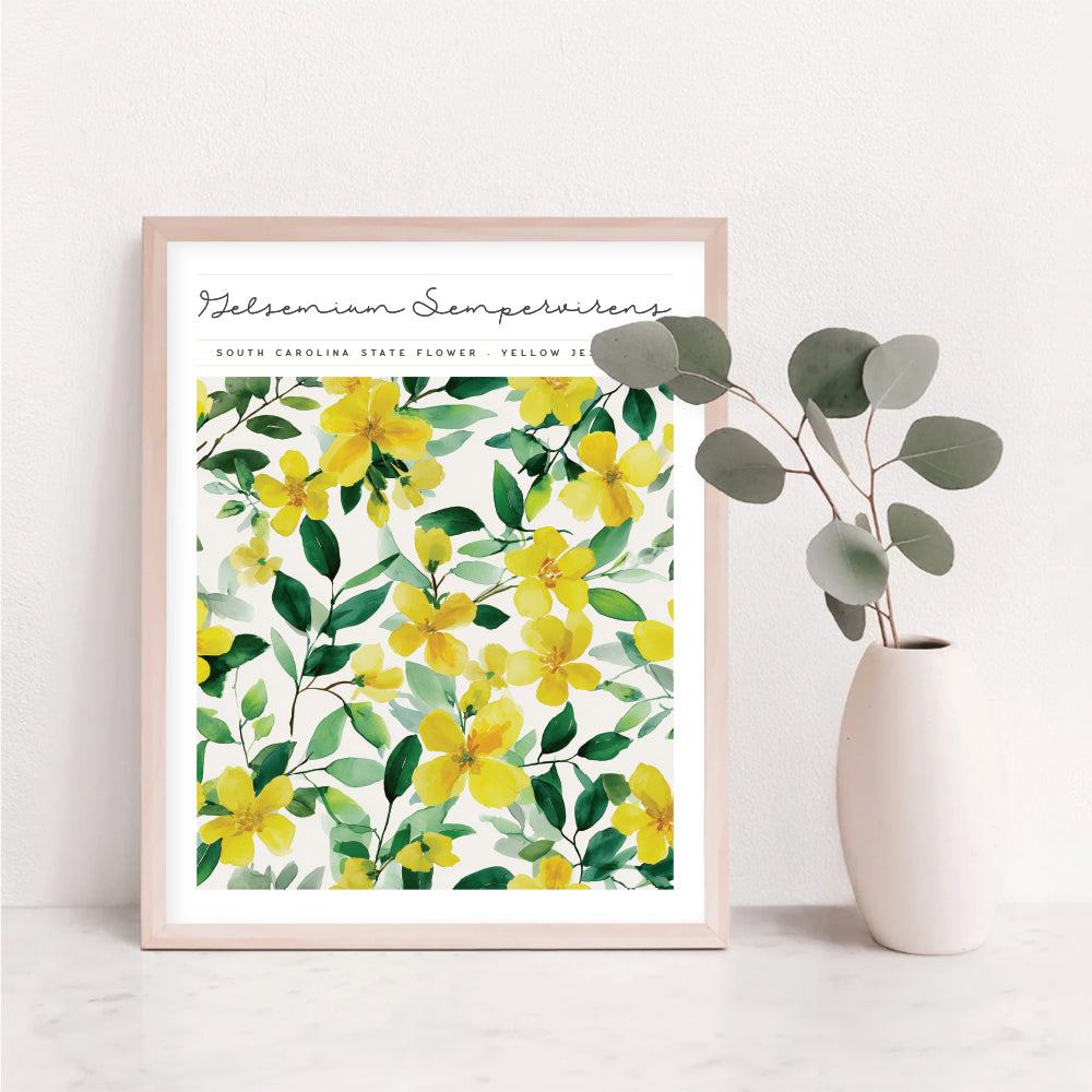 south carolina floral poster