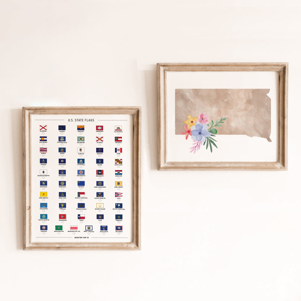 south dakota map poster