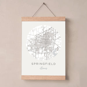springfield illinois map poster