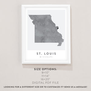 st. louis map poster