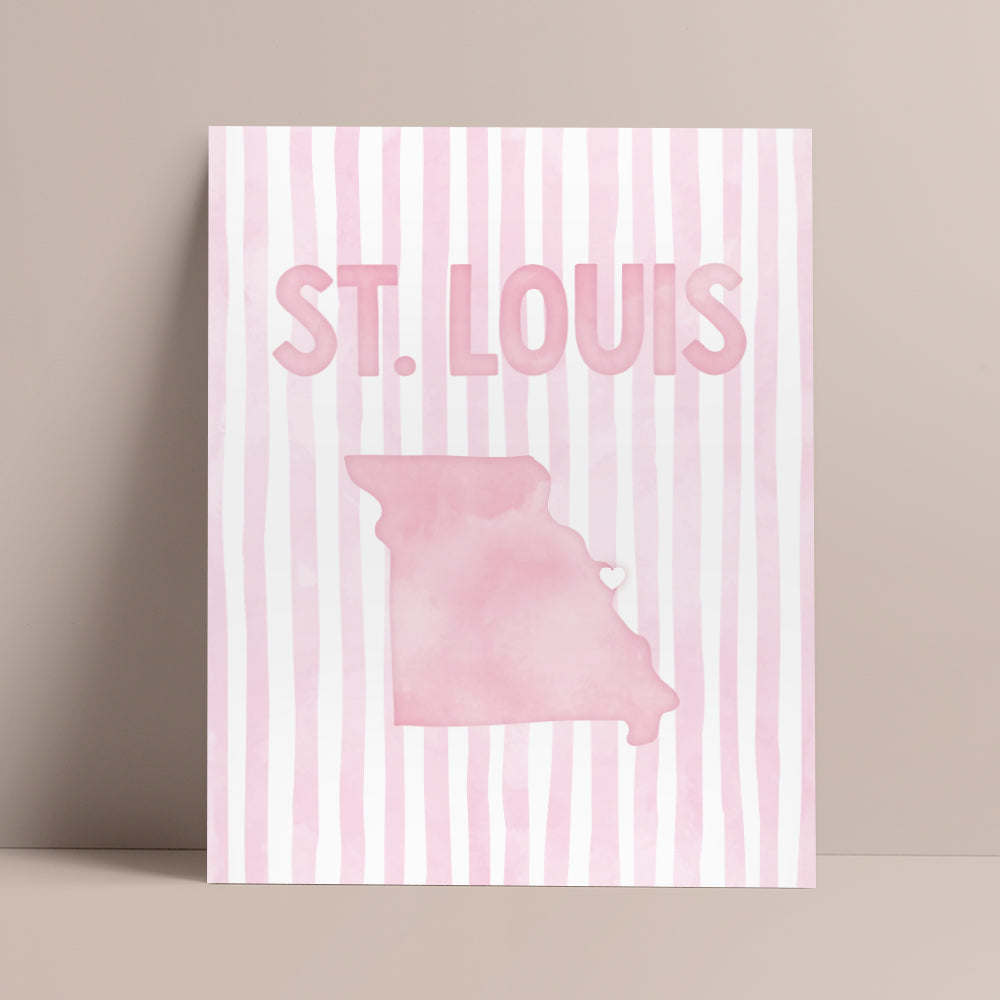 St. Louis Missouri Poster · St. Louis Pink Pastel Wall Art