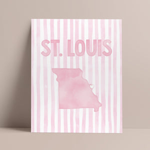 St. Louis Missouri Poster · St. Louis Pink Pastel Wall Art