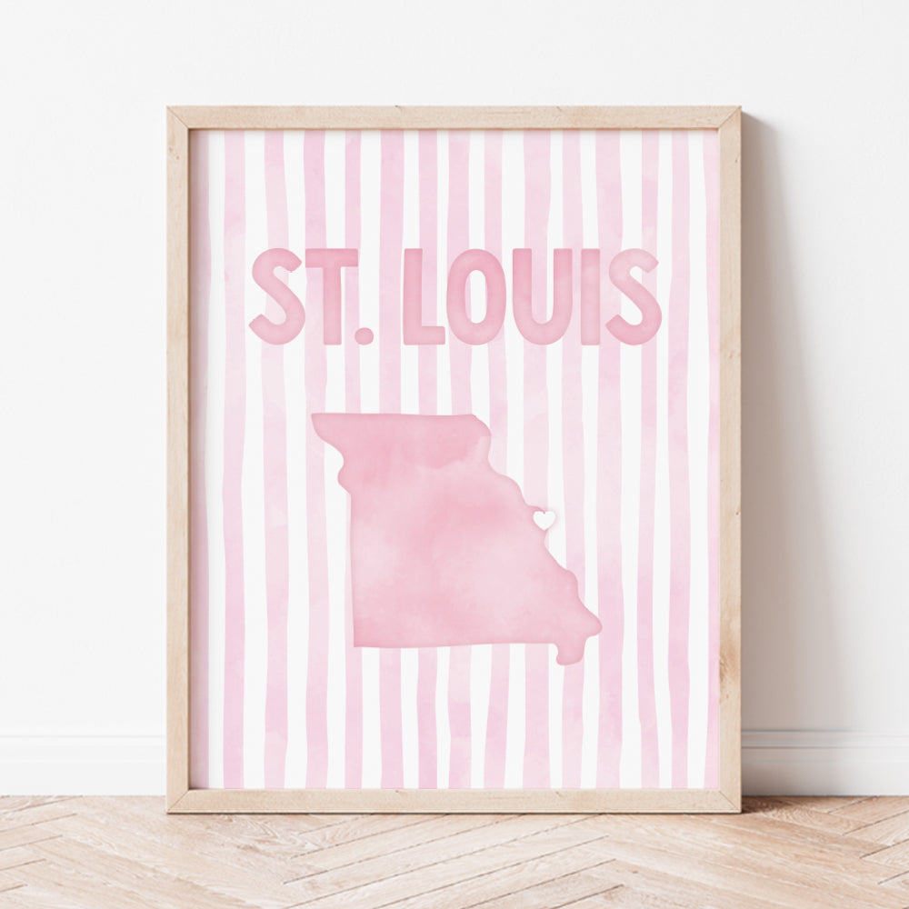 St. Louis Missouri Poster · St. Louis Pink Pastel Wall Art
