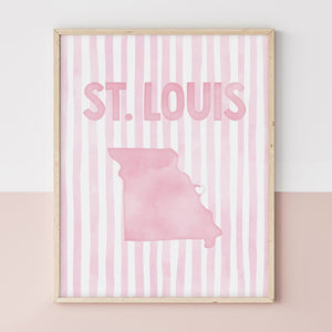 St. Louis Missouri Poster · St. Louis Pink Pastel Wall Art