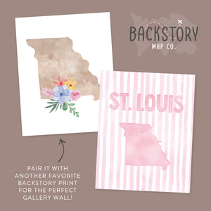 St. Louis Missouri Poster · St. Louis Pink Pastel Wall Art
