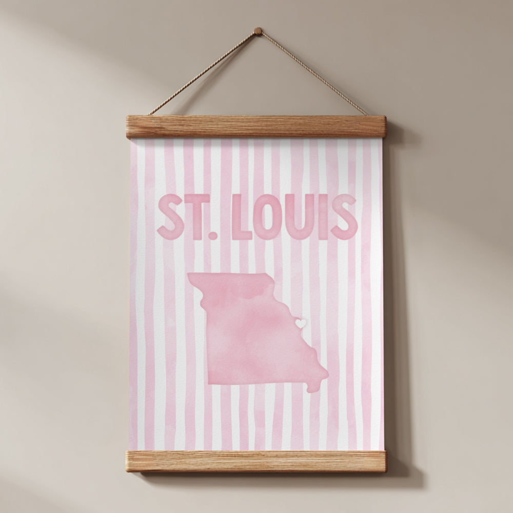St. Louis Missouri Poster · St. Louis Pink Pastel Wall Art