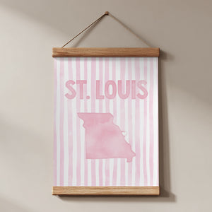 St. Louis Missouri Poster · St. Louis Pink Pastel Wall Art