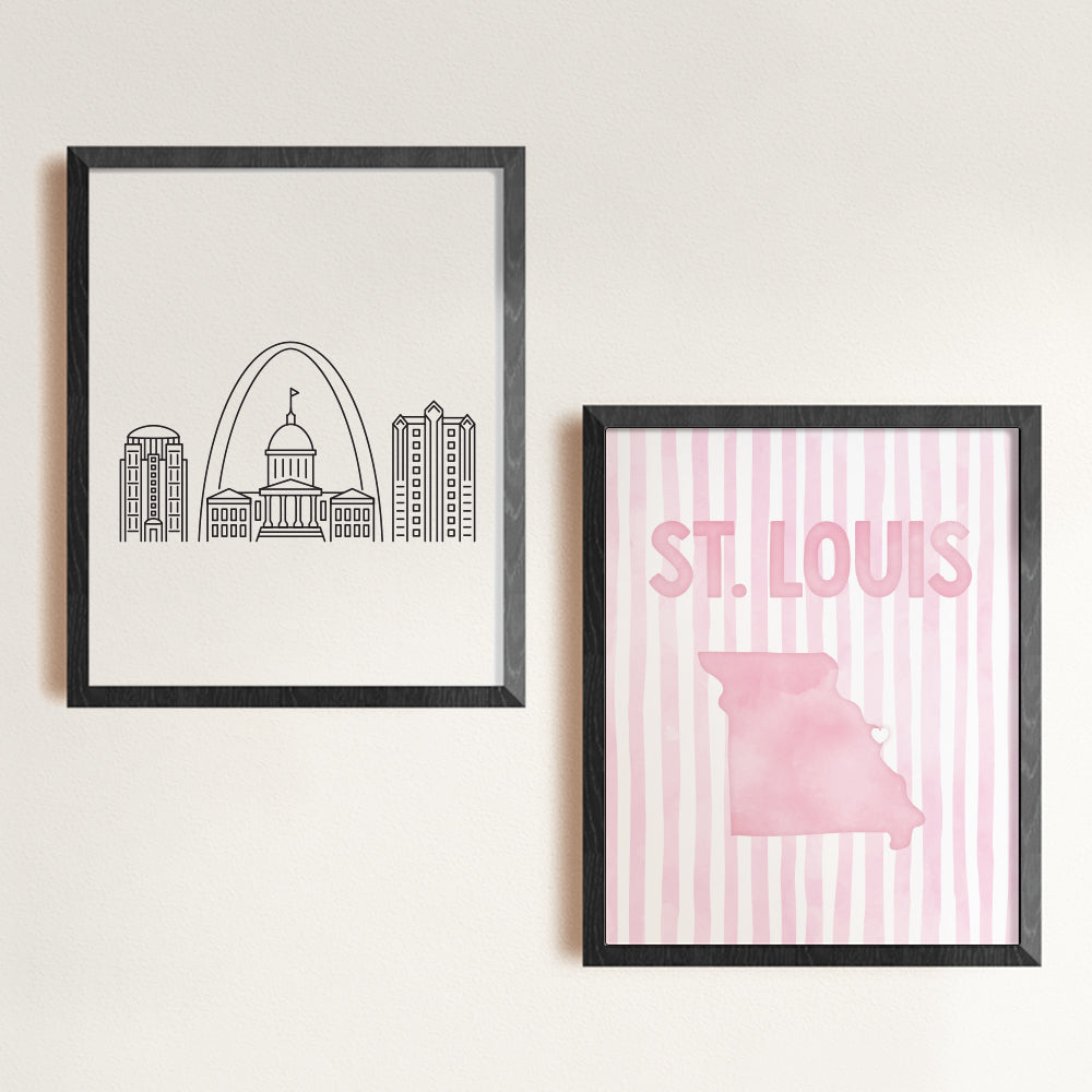 St. Louis Missouri Poster · St. Louis Pink Pastel Wall Art