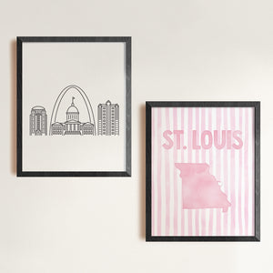 St. Louis Missouri Poster · St. Louis Pink Pastel Wall Art