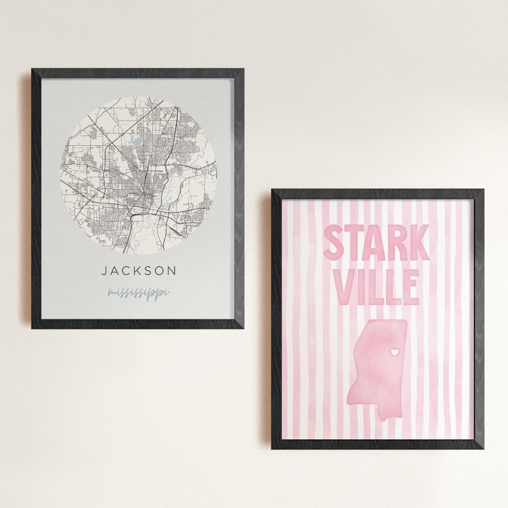 Starkville, Mississippi Pink Pastel Poster