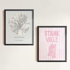 Starkville, Mississippi Pink Pastel Poster